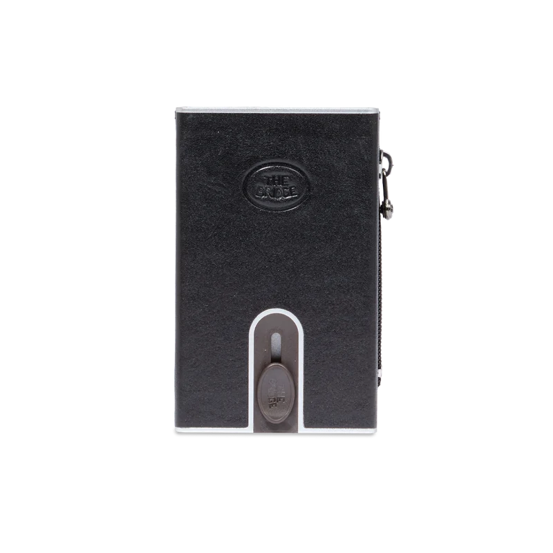 Portacarte in pelle a scatto con protezione rfid