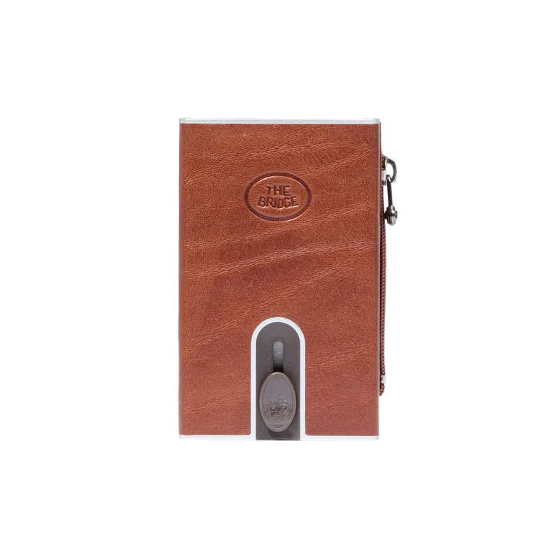 Portacarte in pelle a scatto con protezione rfid