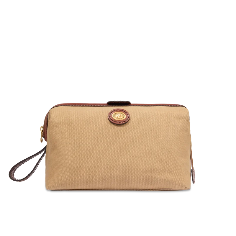Beauty case pelle e tessuto