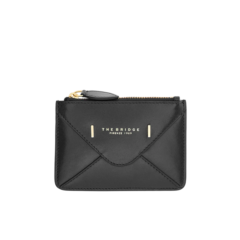 Portacarte in pelle compatto con zip