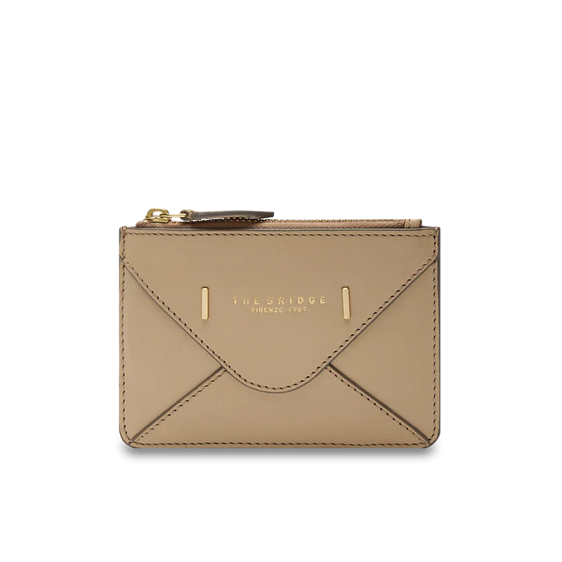 Portacarte in pelle compatto con zip