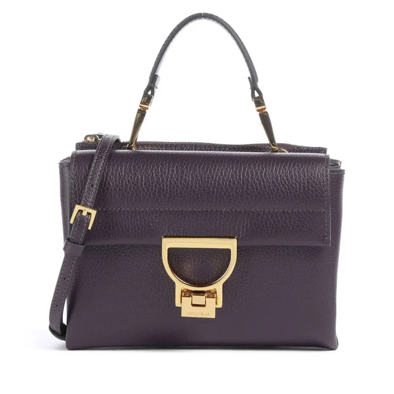 Borsa Donna a Mano con Tracolla COCCINELLE Linea Arlettis in Pelle colore Prune