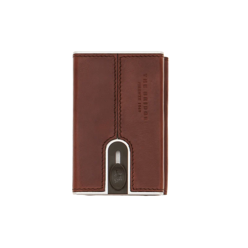 Portcarte in pelle a scatto con protezione rfid
