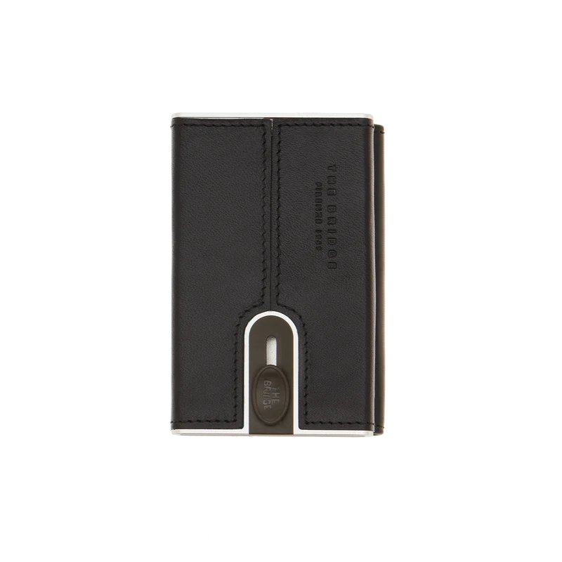 Portcarte in pelle a scatto con protezione rfid