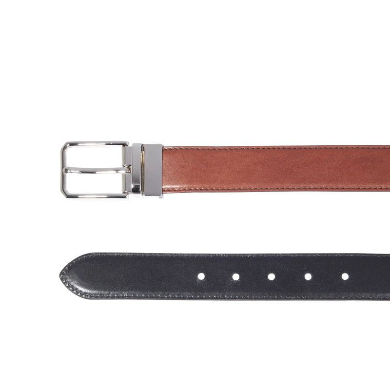 Cintura in pelle uomo reversibile nero/marrone