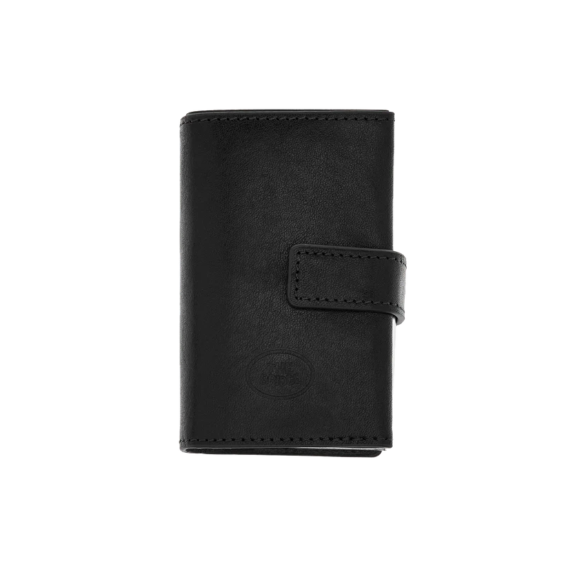 Portacarte in pelle a scatto con protezione rfid