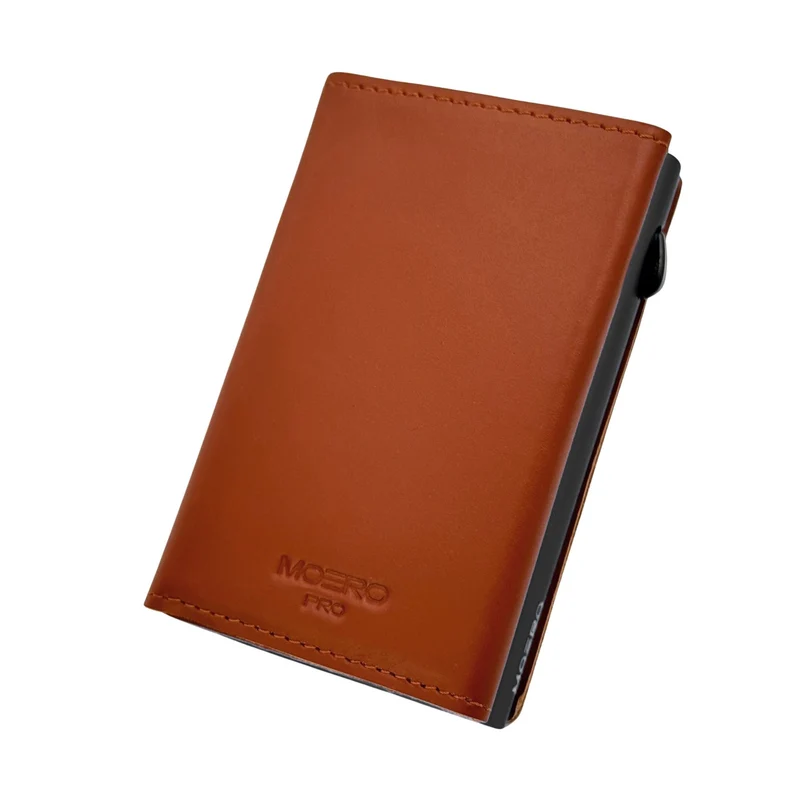 Moero PRO Prestige – Portafoglio in Vera Pelle, RFID e Chiusura Magnetica – Marrone