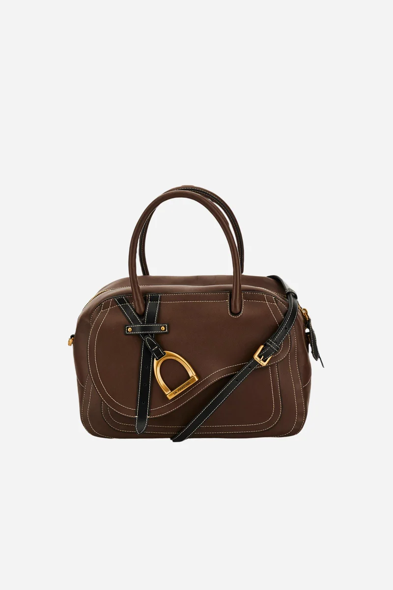 Damen-Tote-Bag aus Leder mit dekorativem Steigbügel - Saddle Boston