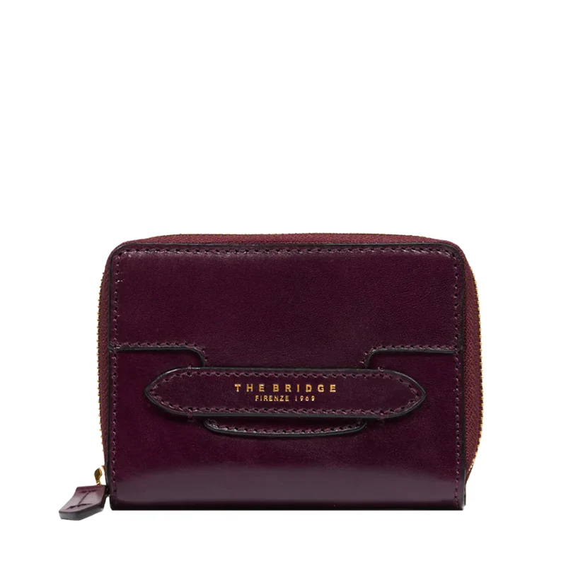 Portafoglio Donna Piccolo Zip Around THE BRIDGE linea Lucrezia in Pelle Viola