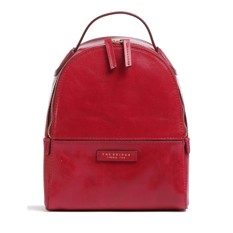 Zaino Donna Medio THE BRIDGE linea Elettra in Pelle Rosso Berry