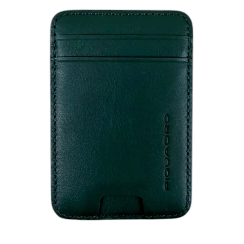 Portacarte PIQUADRO MagSafe in Pelle con RFID Colore Verde - PP7200S145R