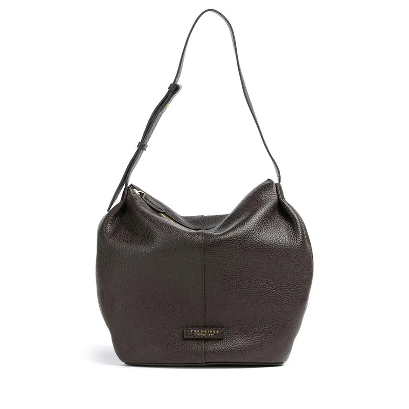 Hobo Bag Donna THE BRIDGE linea Marisa in Pelle color Moka