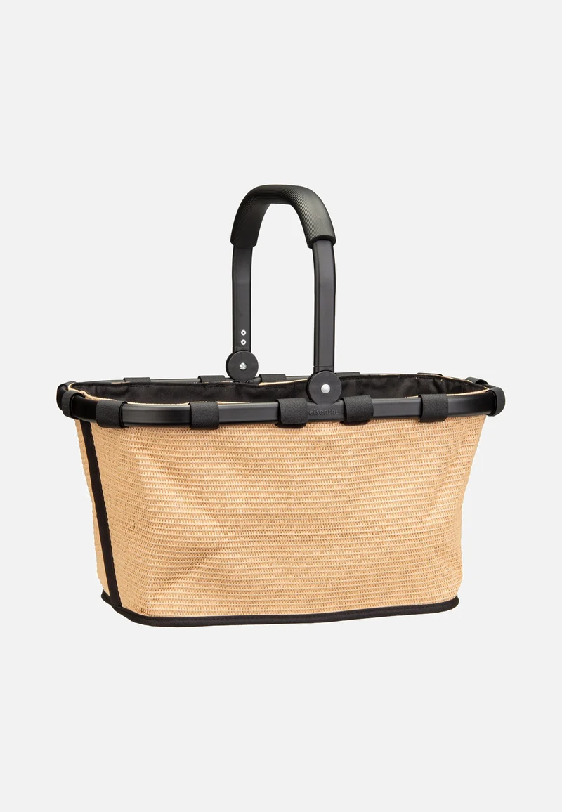 Carrybag Frame Raffia Black - Shopping Basket