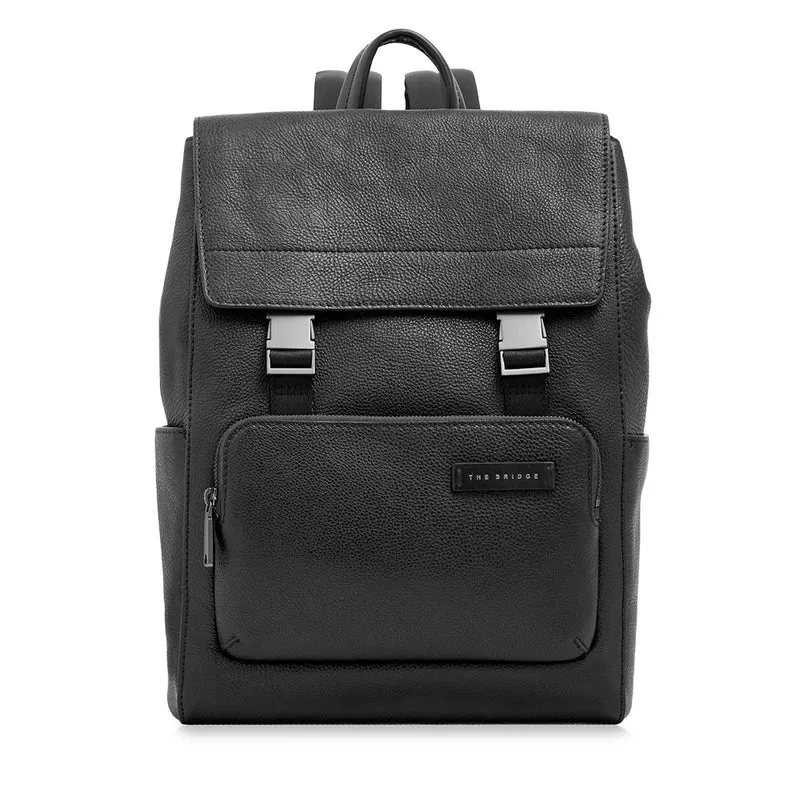 Zaino Uomo con Pattina THE BRIDGE linea Ludovico in Pelle Nera