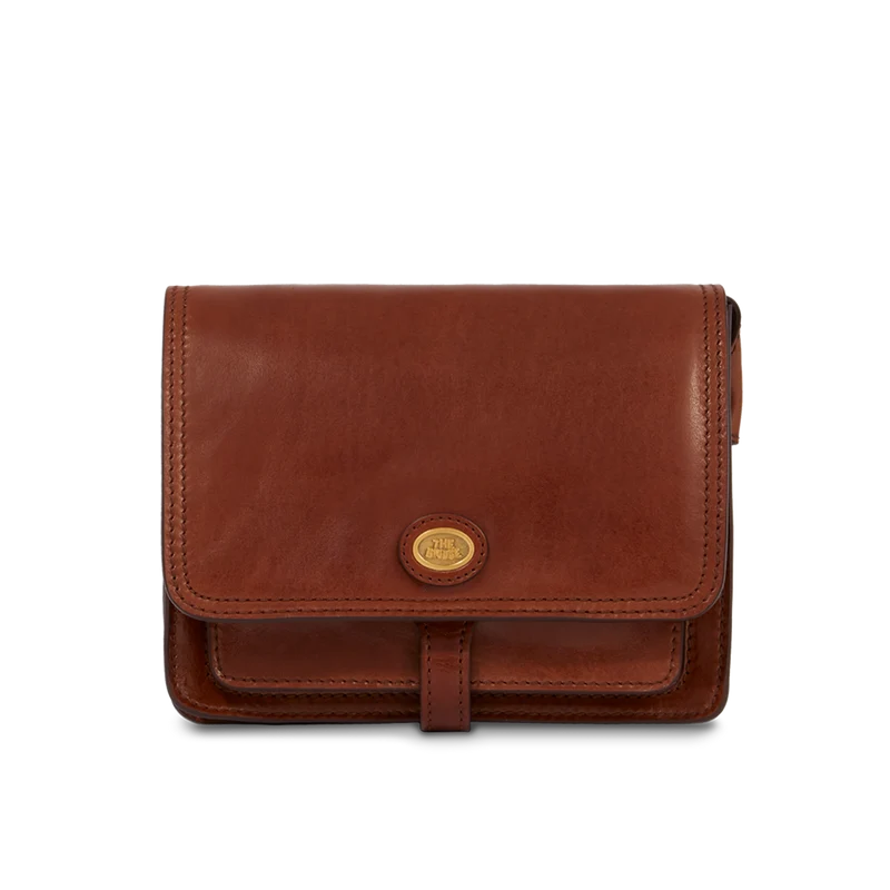 Borsa pelle tracolla a scomparti