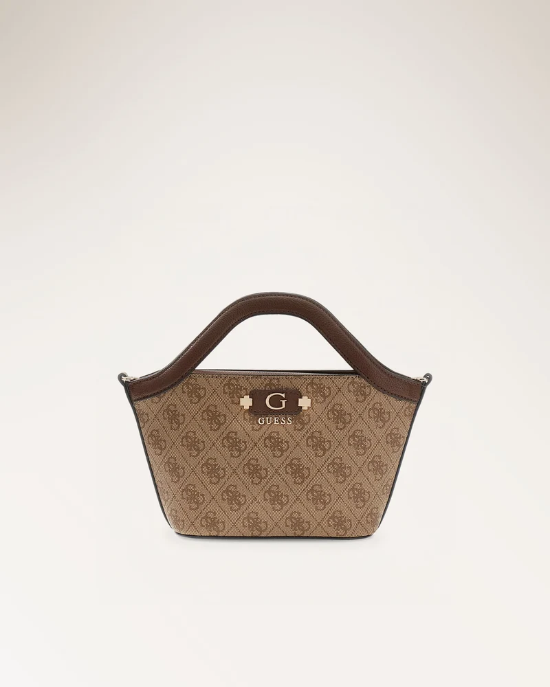 Lindsey Mini Tote Latte Logo