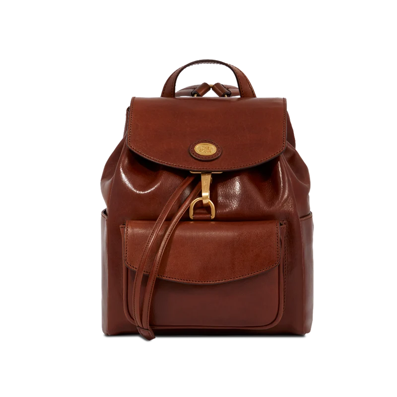 Zaino donna pelle con tasca frontale