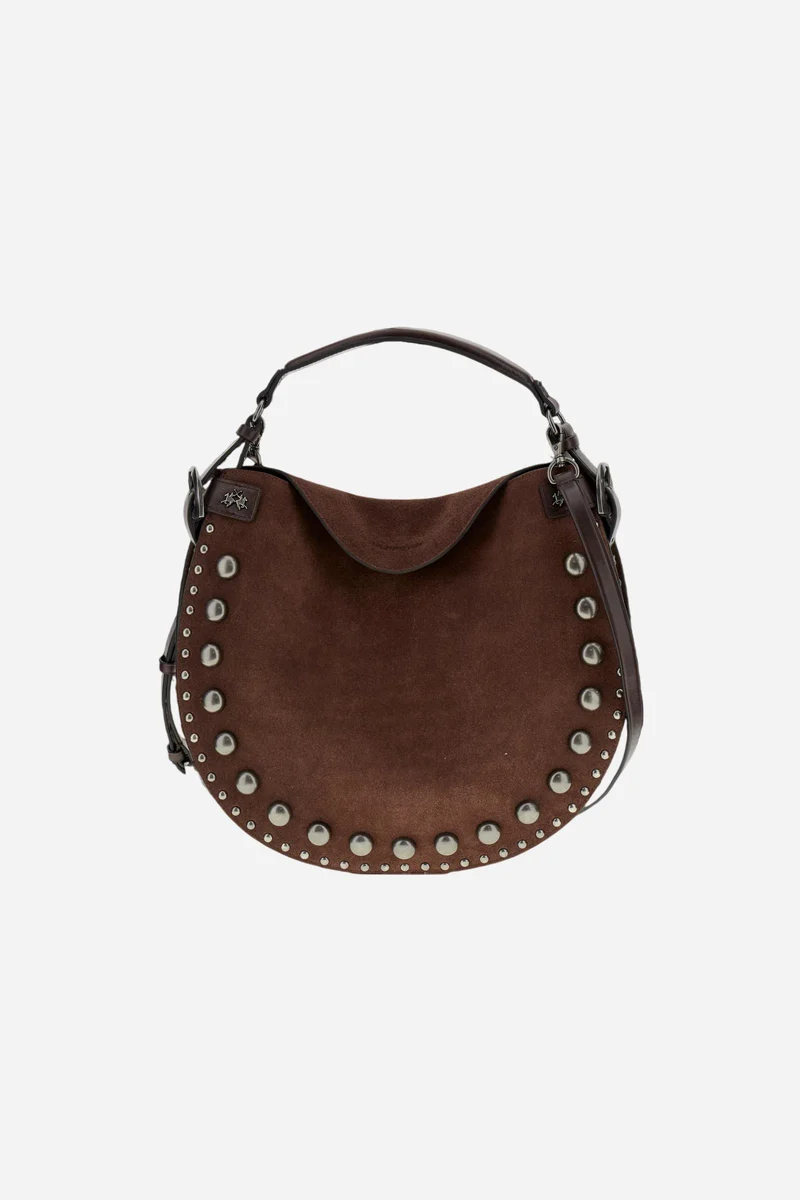 Halbmondtasche aus Wildleder - Luna Studs