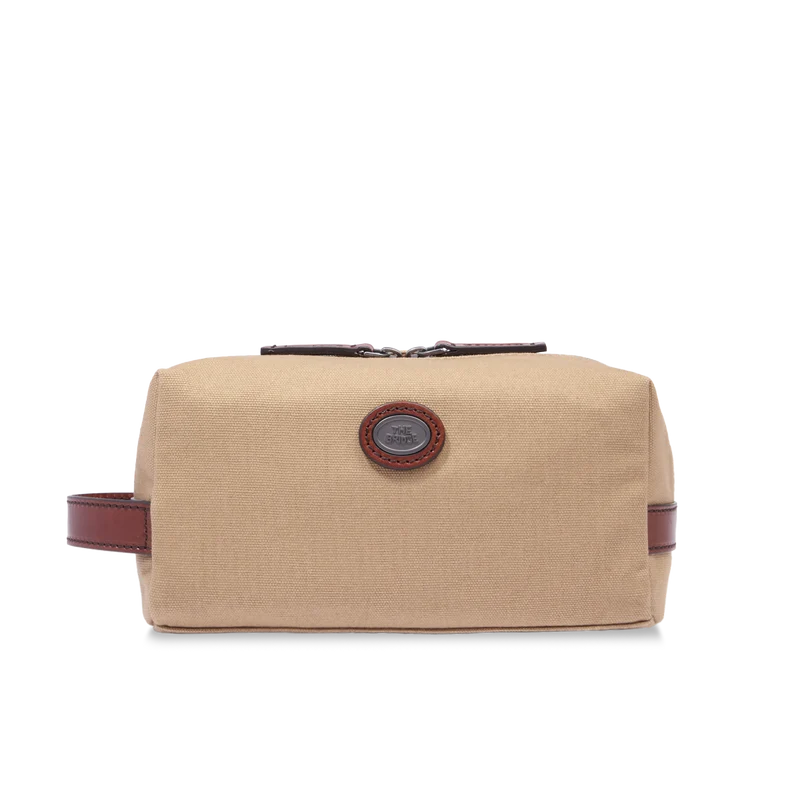 Beauty case pelle e tessuto