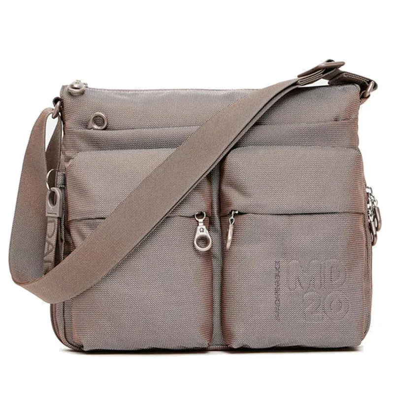 Borsa Donna a Tracolla MANDARINA DUCK Espandibile in Tessuto Linea MD20 Colore Taupe Misura Grande