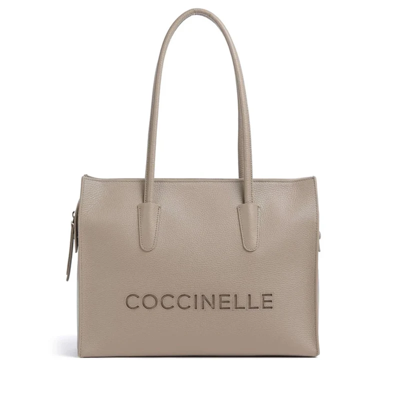 Borsa Donna a Spalla COCCINELLE in Pelle Linea Myrtha26 colore Warm Taupe