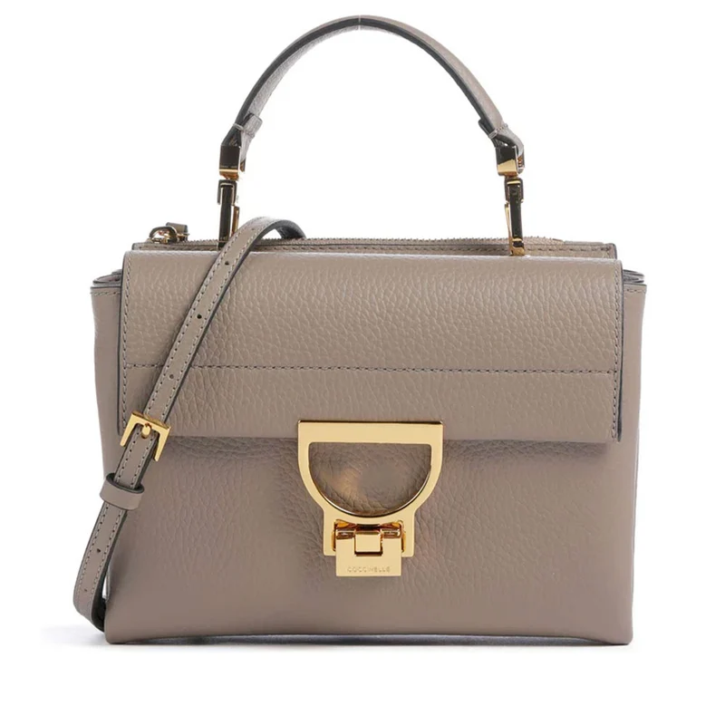 Borsa Donna a Mano con Tracolla COCCINELLE Linea Arlettis in Pelle colore Warm Taupe