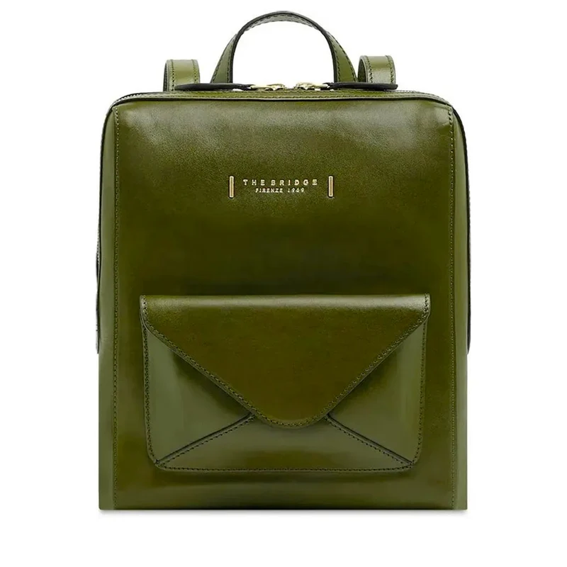 Zaino Donna THE BRIDGE linea Frida in Pelle Verde Maggiorana