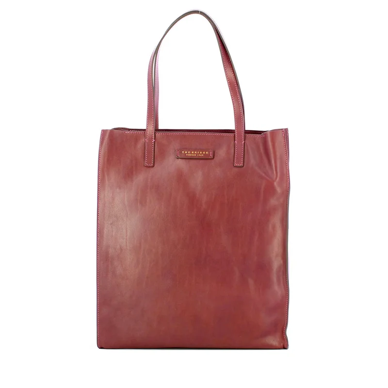 Borsa Donna Shopper Verticale THE BRIDGE linea Mirra in Pelle Viola Orchidea