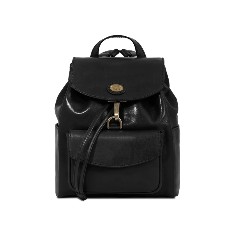 Zaino donna pelle con tasca frontale