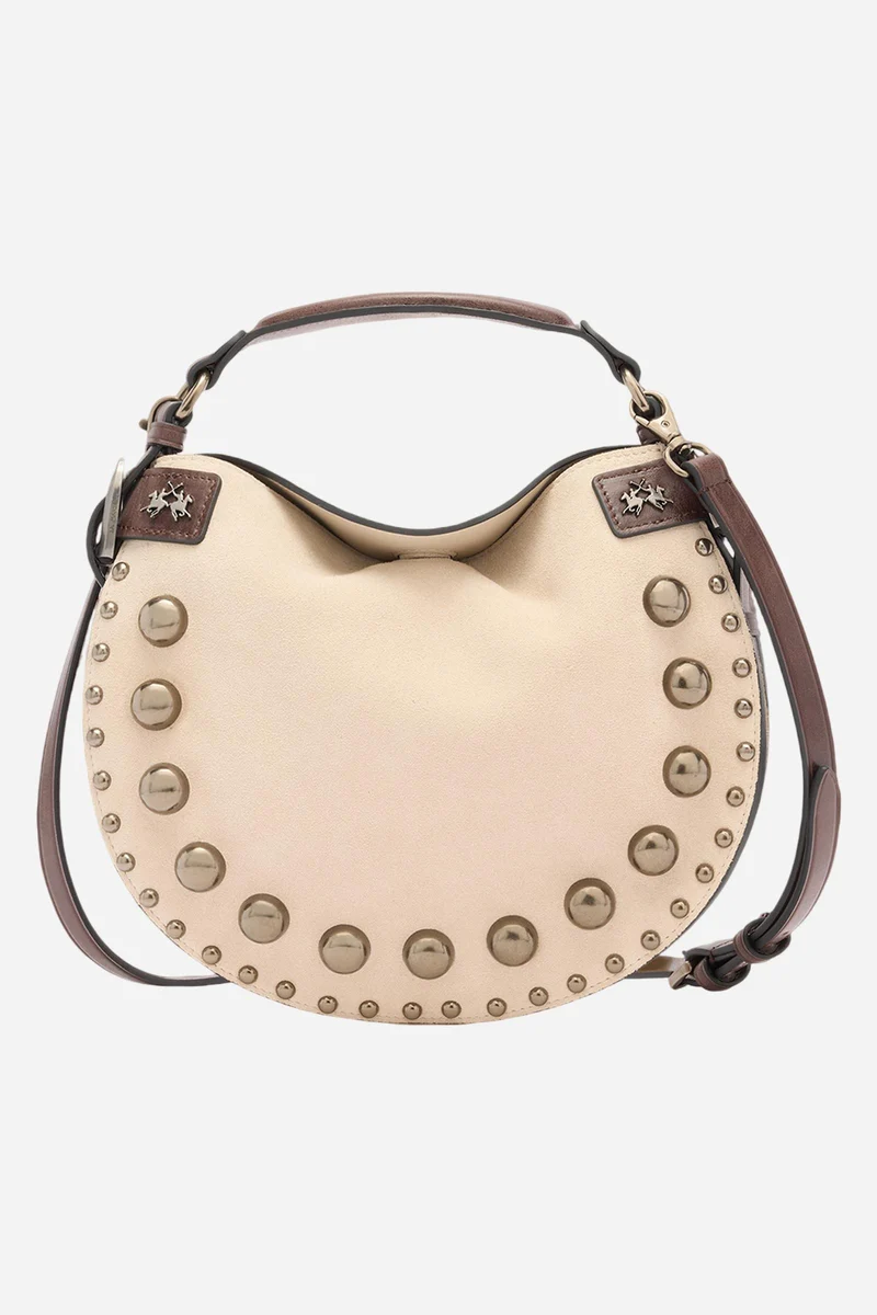 Halbmondtasche aus Wildleder - Luna Studs