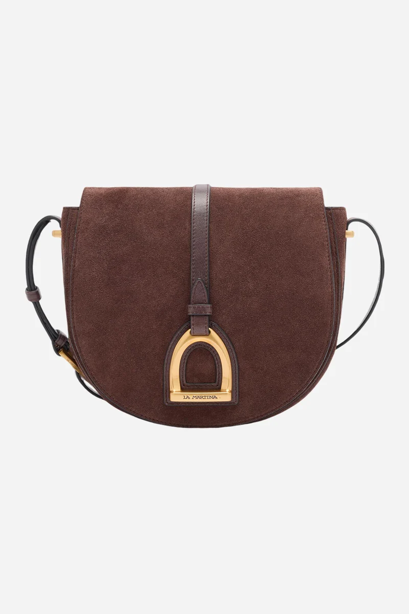 Umhängetasche aus Veloursleder mit Schnalle – Crossbody