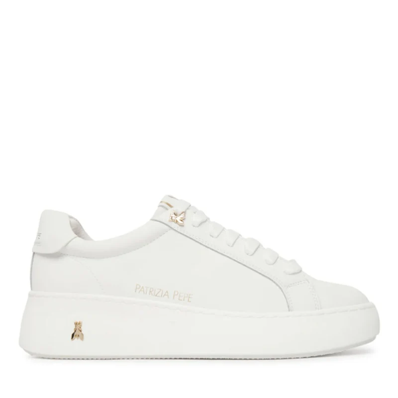 Sneakers Platform PATRIZIA PEPE Girl in Pelle Bianca