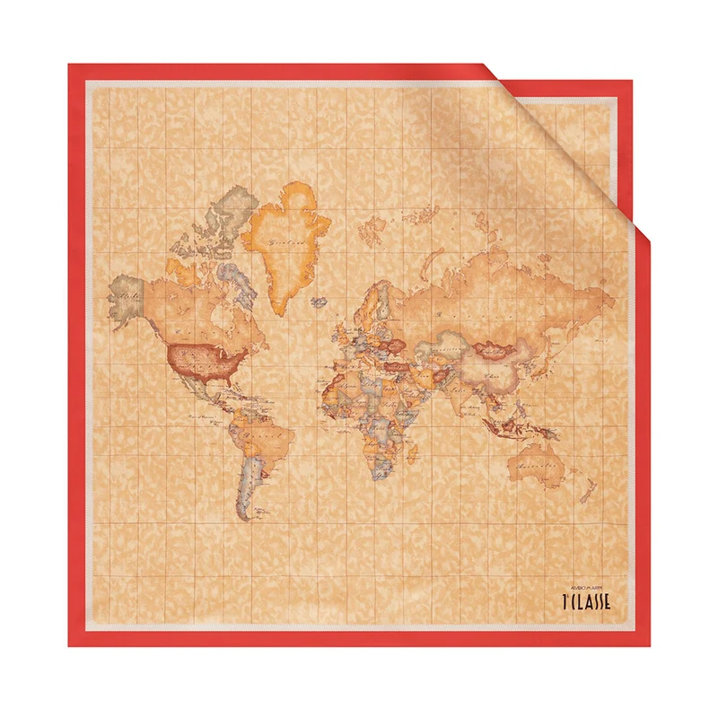 Foulard 70 x 70 cm 1A Classe Alviero Martini in Seta stampa Geo Classic e Rosso Papavero 3270