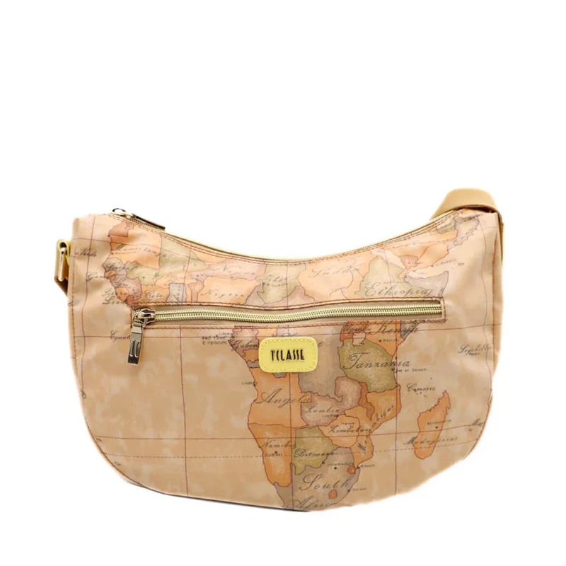 Borsa Donna Mezzaluna Media 1A Classe Alviero Martini linea Soft Petals in Tessuto Soft Geo Classic e Giallo Pastello LE55