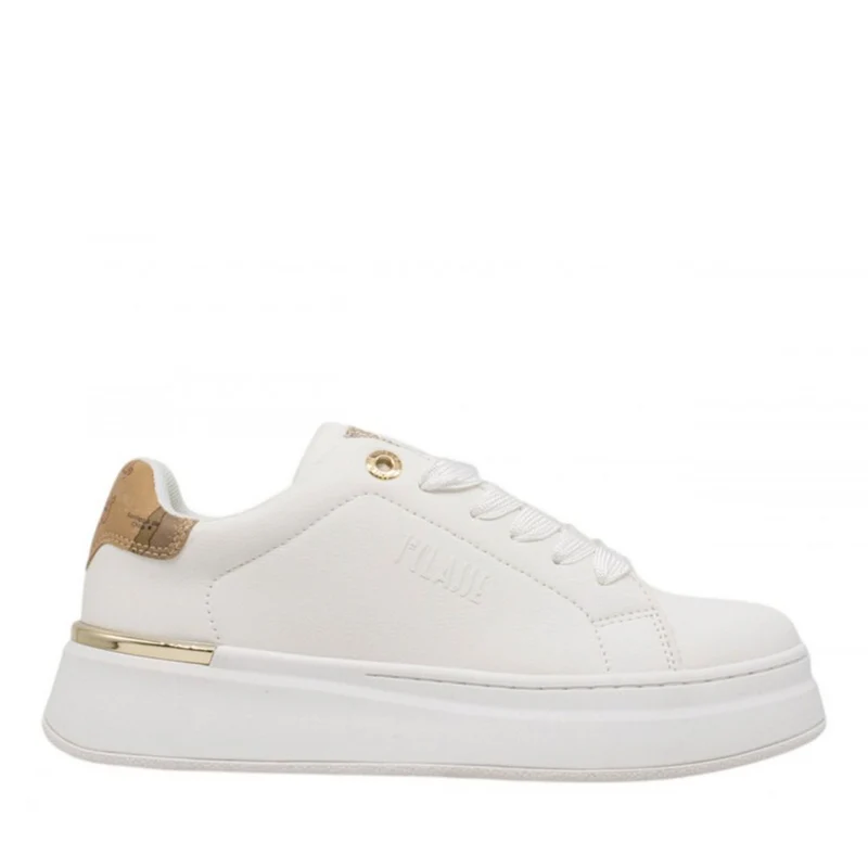 Sneakers Donna 1A Classe Alviero Martini in Eco Nappa Bianca e Inserto Geo Classic 2419