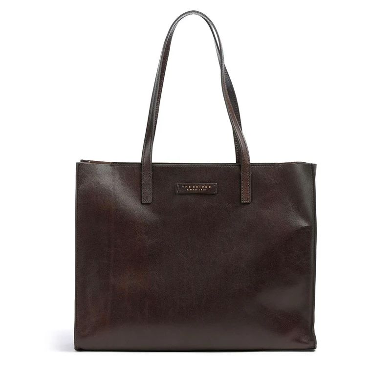 Borsa Donna Shopper THE BRIDGE Linea Mirra in Pelle color Moka