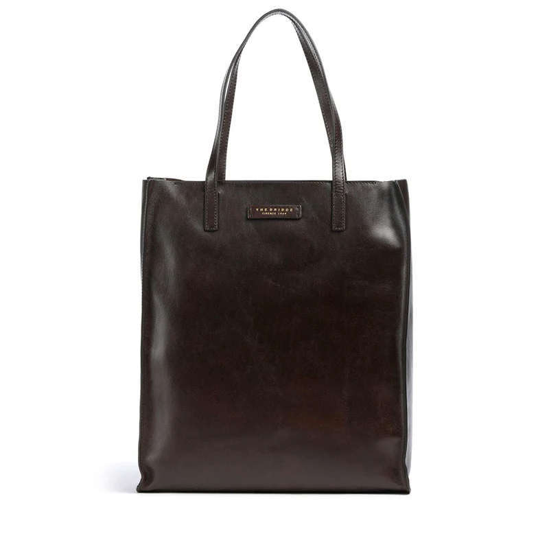 Borsa Donna Shopper Verticale THE BRIDGE linea Mirra in Pelle color Moka