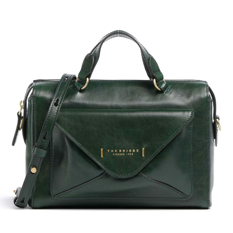 Borsa Donna Bauletto THE BRIDGE linea Frida in Pelle Verde Pino