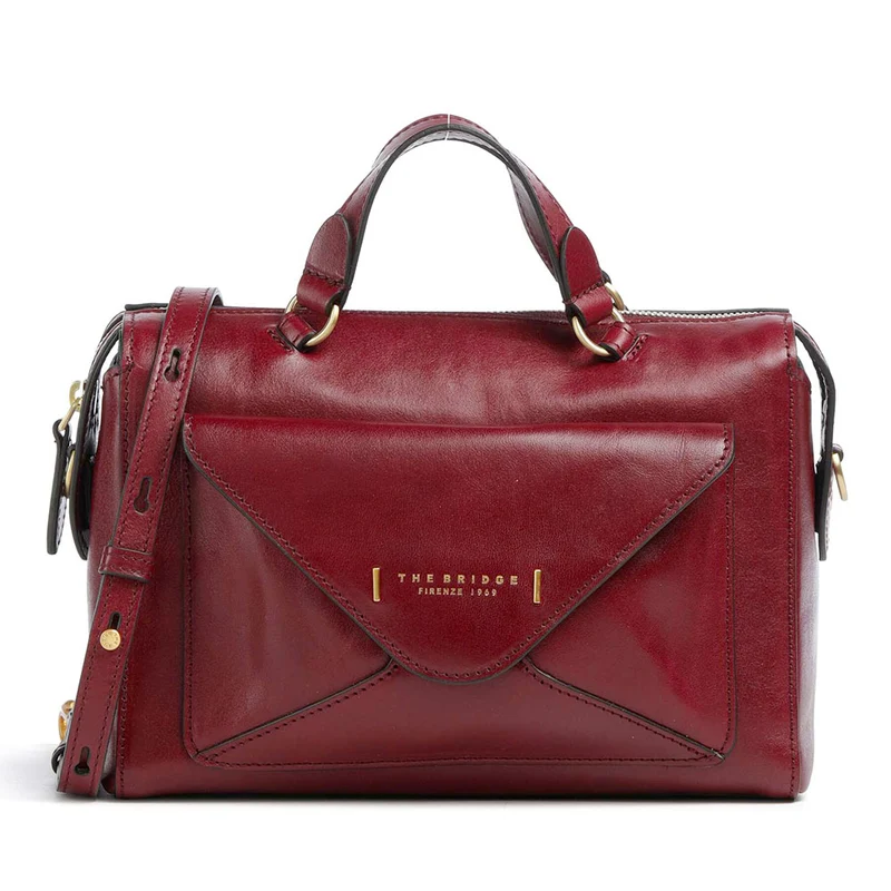 Borsa Donna Bauletto THE BRIDGE linea Frida in Pelle Rosso Barolo