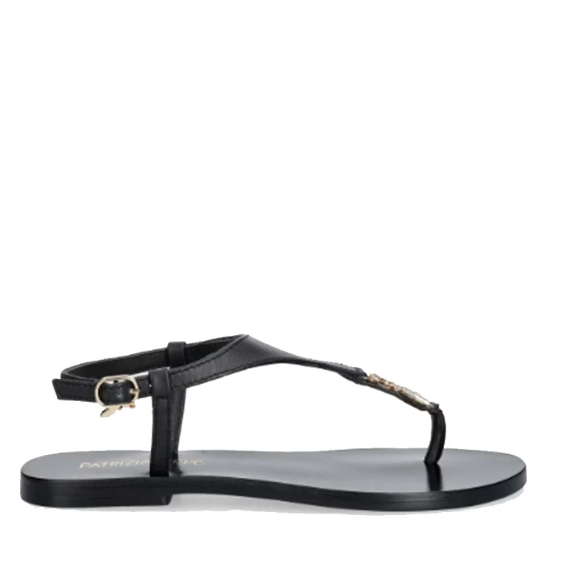 Sandali Infradito PATRIZIA PEPE Girl linea Fly Gioiello Sandal in Pelle Nera