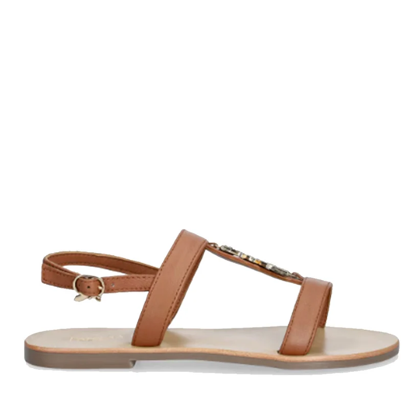 Sandali Flat PATRIZIA PEPE Girl linea Fly Gioiello Sandal in Pelle color Cuoio