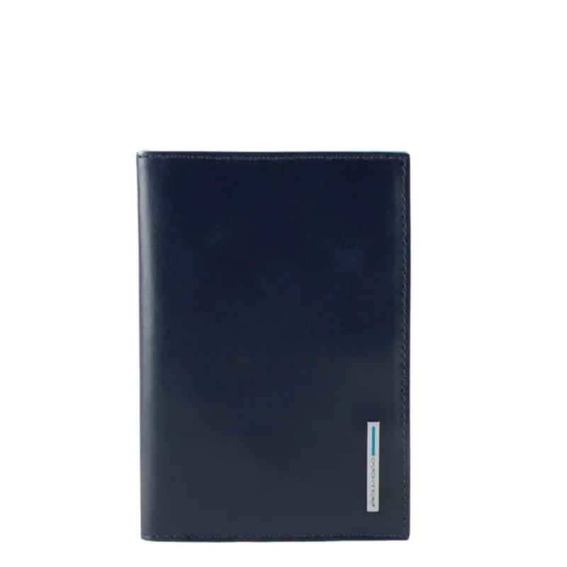 Porta Passaporto Blue Square in Pelle
