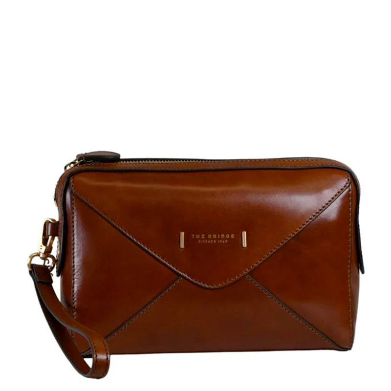 Pochette Donna THE BRIDGE linea Frida in Pelle Marrone