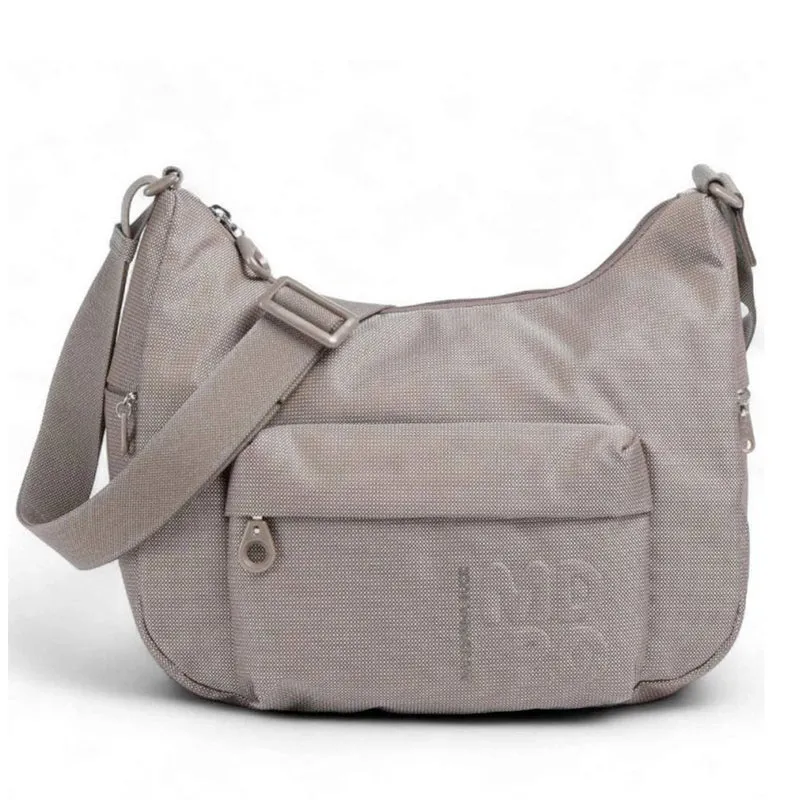 Borsa Donna a Tracolla a Mezzaluna MANDARINA DUCK in Tessuto Linea MD20 Colore Taupe