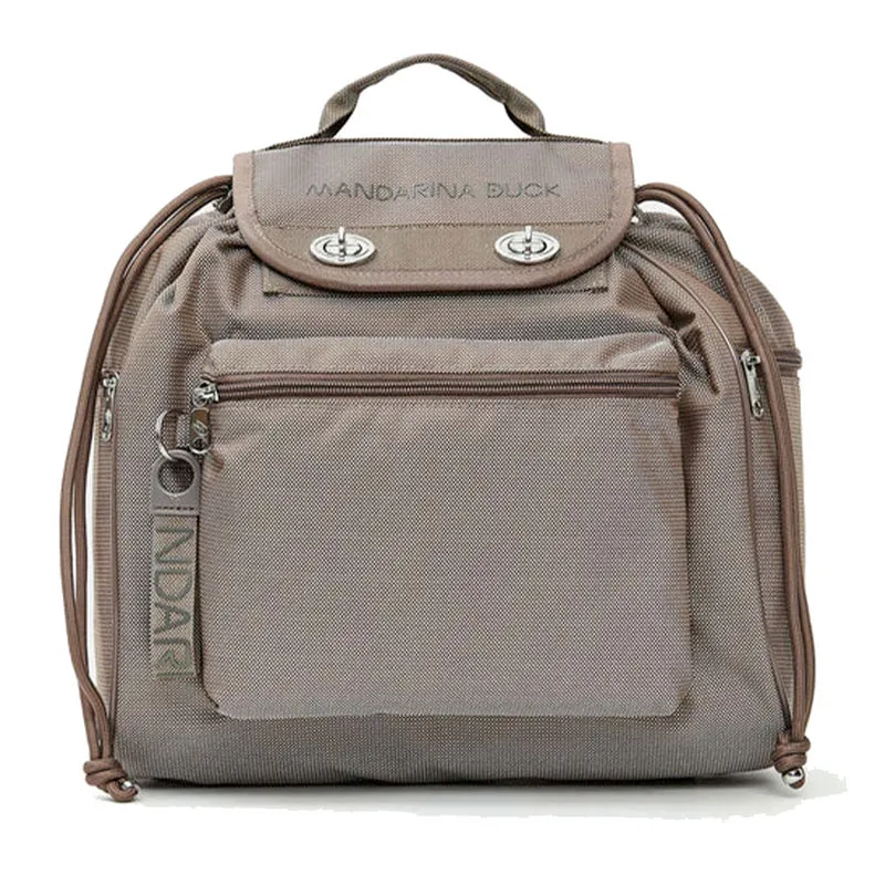 Zaino Utility Donna Mandarina Duck in Tessuto Linea MD20 Colore Taupe