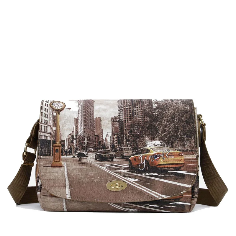 Borsa Donna a Tracolla Y NOT YES-631 Stampa Golden Time