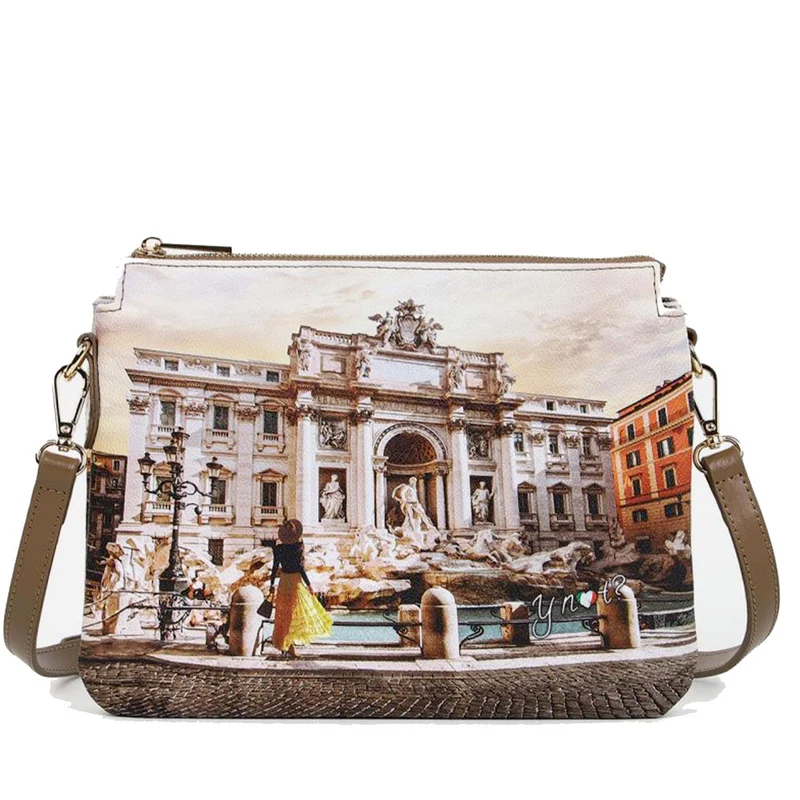 Borsa Donna a Tracolla Y NOT YES-630 Stampa Lost in Rome
