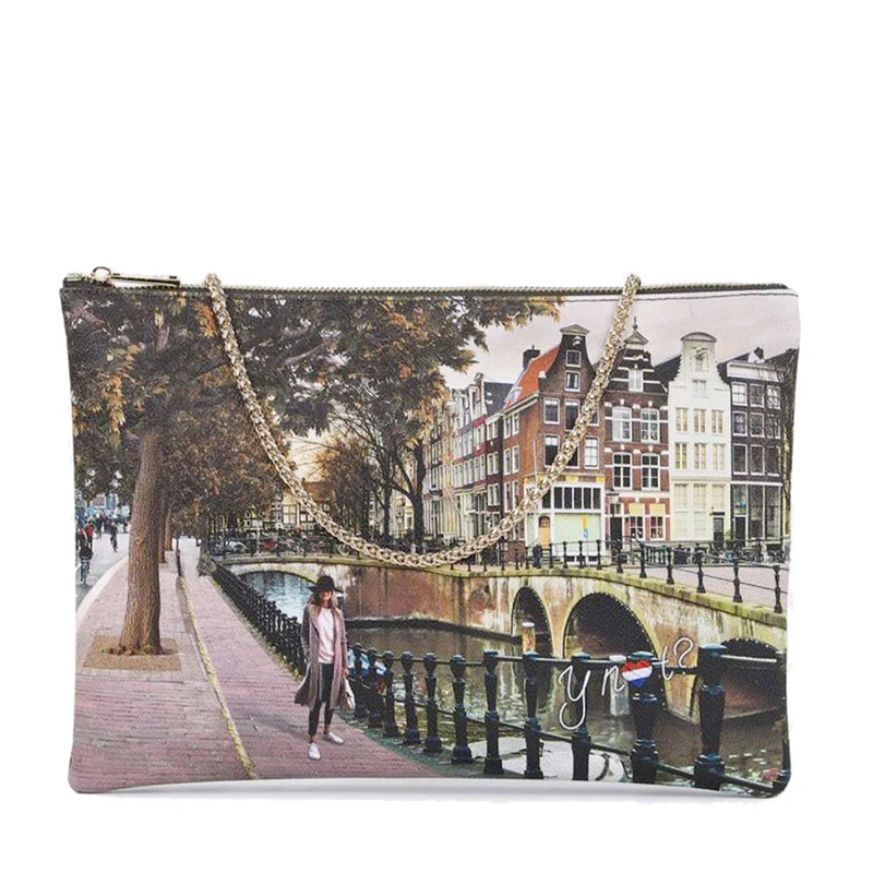 Borsa Donna Y NOT Clutch con Tracolla in Catena YES-605 Venice Postacard