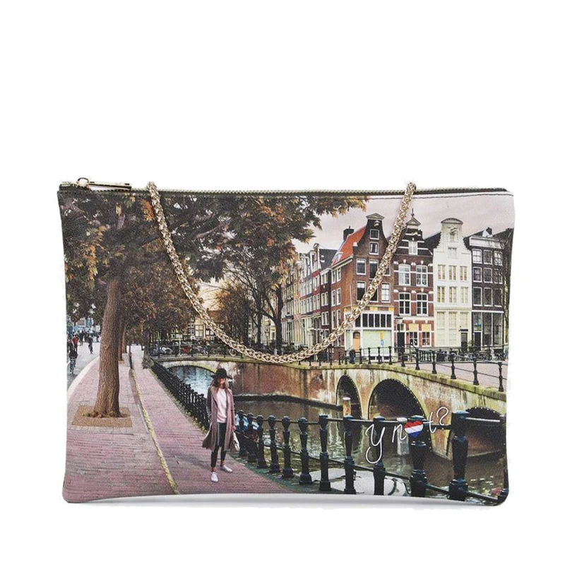Borsa Donna Y NOT Clutch con Tracolla in Catena YES-605 Amsterdam Bridge