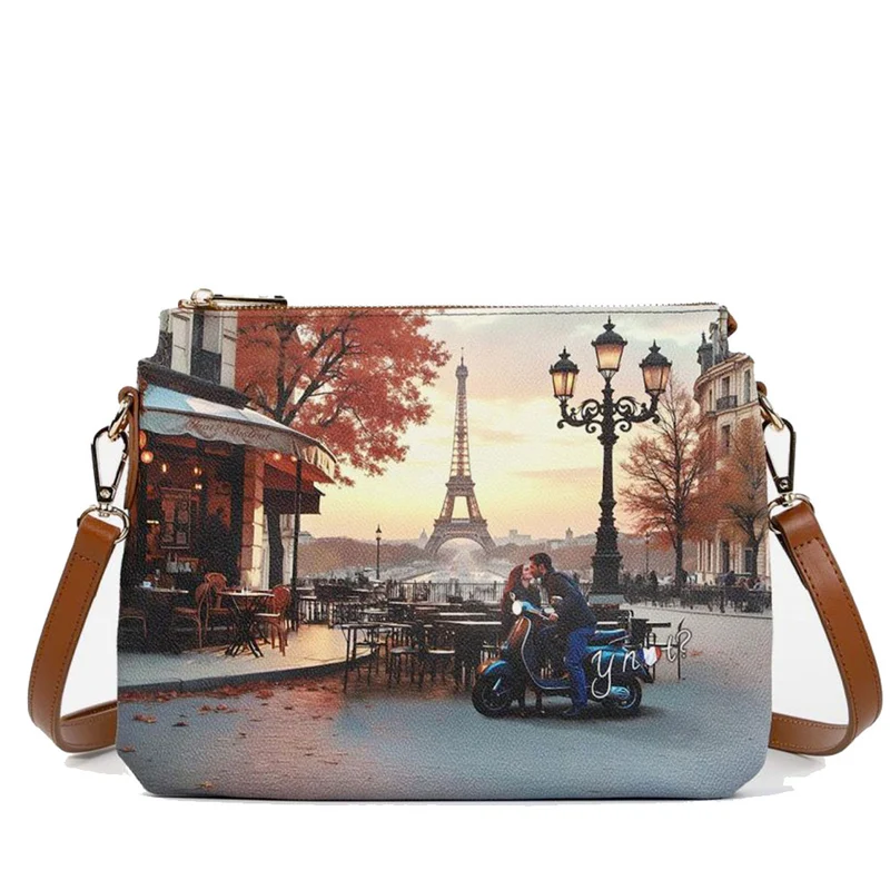 Borsa Donna a Tracolla Y NOT YES-630 Stampa Kisses From Paris